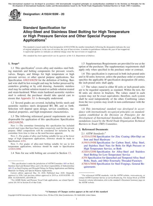 ASTM A193/A193M-20 pdf