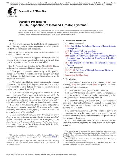 ASTM E2174-20a pdf