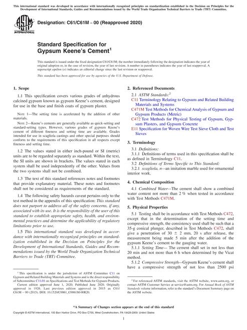 ASTM C61/C61M-00(2020) pdf