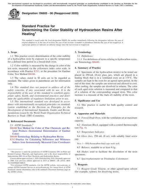 ASTM D6605-06(2020) pdf