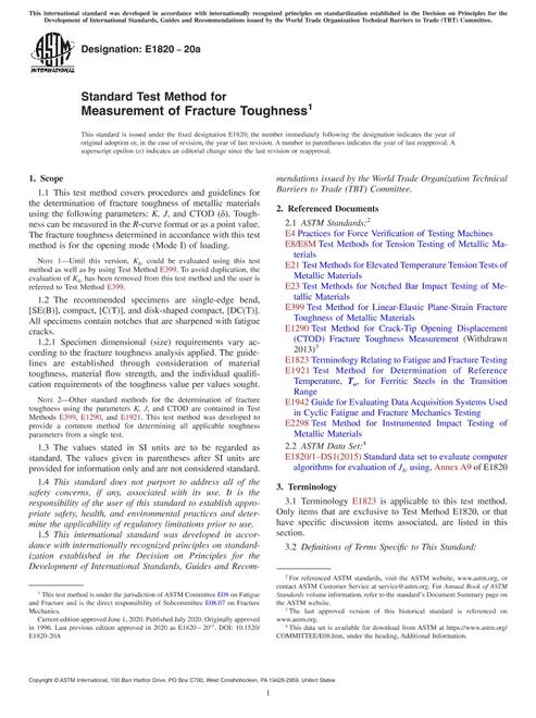 ASTM E1820-20a pdf