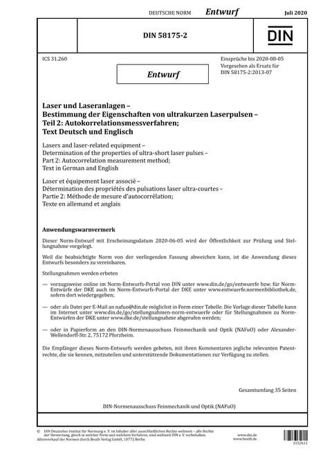 DIN 58175-2 - DRAFT pdf