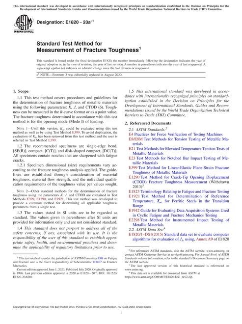 ASTM E1820-20ae1 pdf