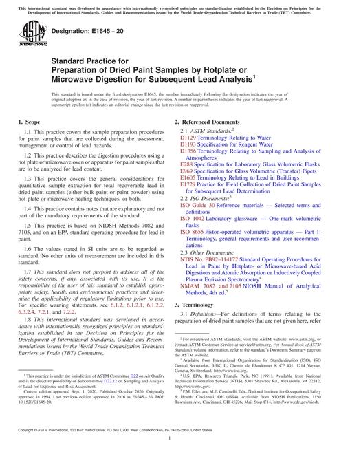 ASTM E1645-20 pdf