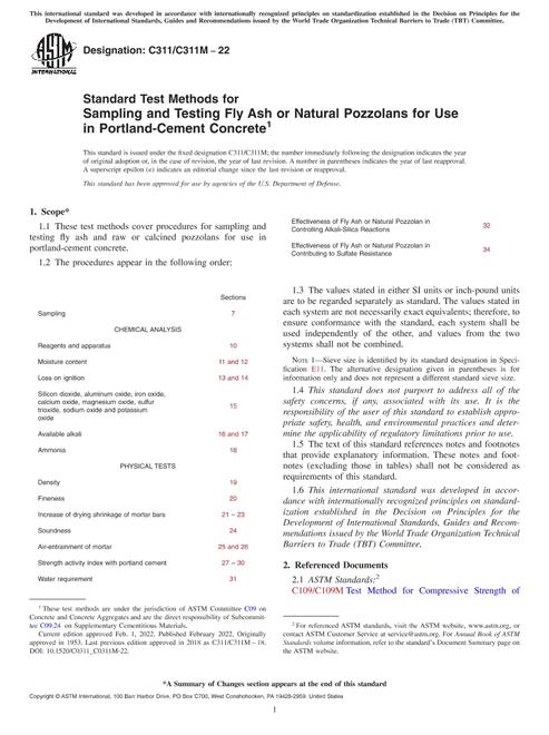 ASTM C311/C311M-22 pdf