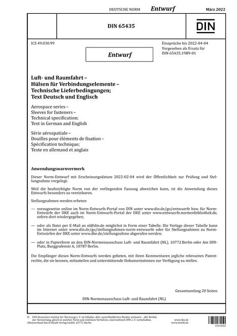 DIN 65435 - DRAFT pdf