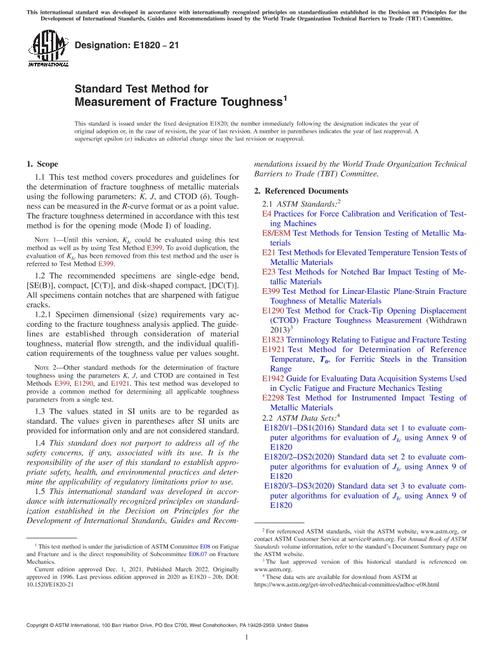 ASTM E1820-21 pdf