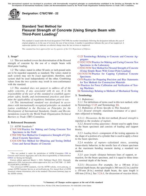 ASTM C78/C78M-22 pdf