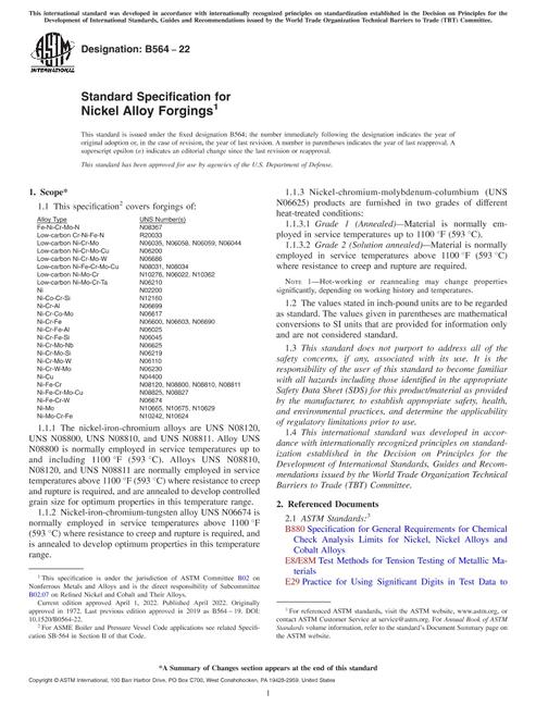 ASTM B564-22 pdf