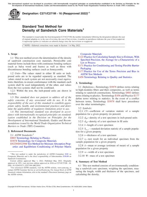 ASTM C271/C271M-16(2022)e1 pdf