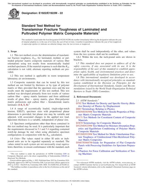 ASTM E1922/E1922M-22 pdf