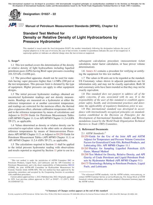 ASTM D1657-22 pdf