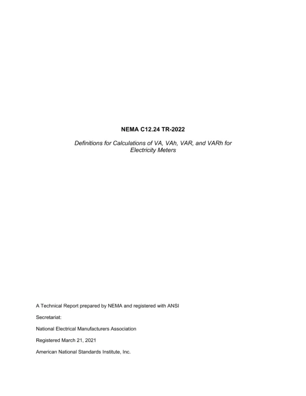 NEMA C12.24 TR-2022 pdf