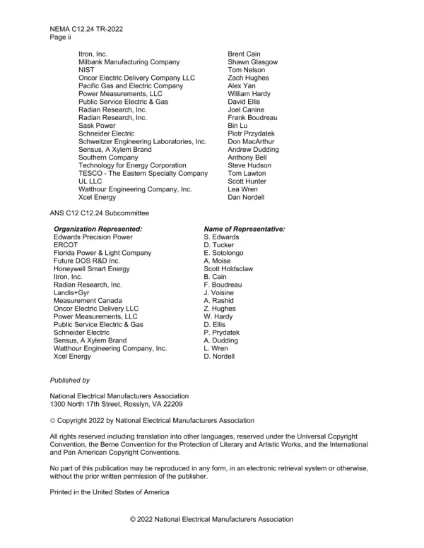 NEMA C12.24 TR-2022 pdf