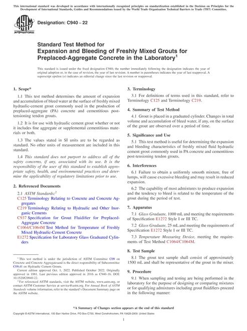 ASTM C940-22 pdf