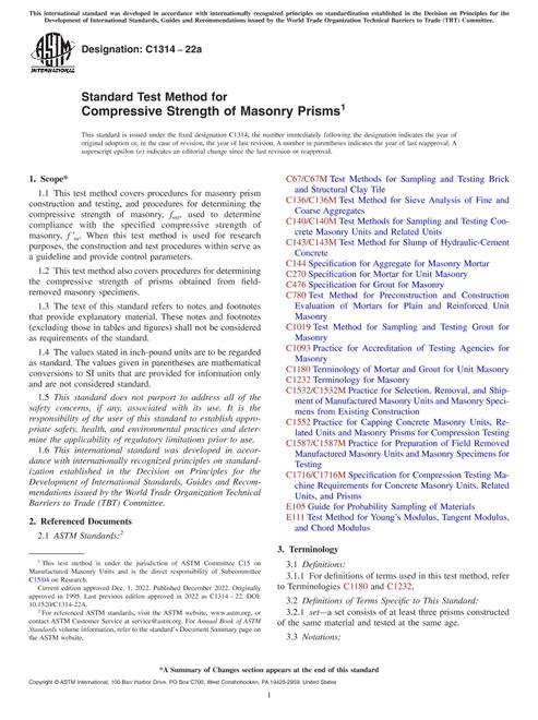 ASTM C1314-22a pdf