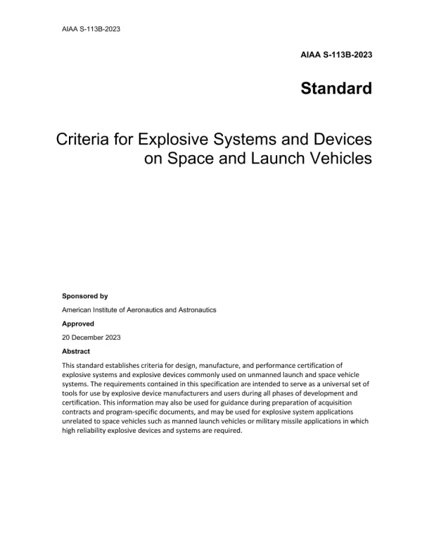 AIAA S-113B-2023 pdf