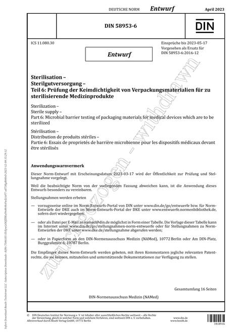 DIN 58953-6 - DRAFT pdf