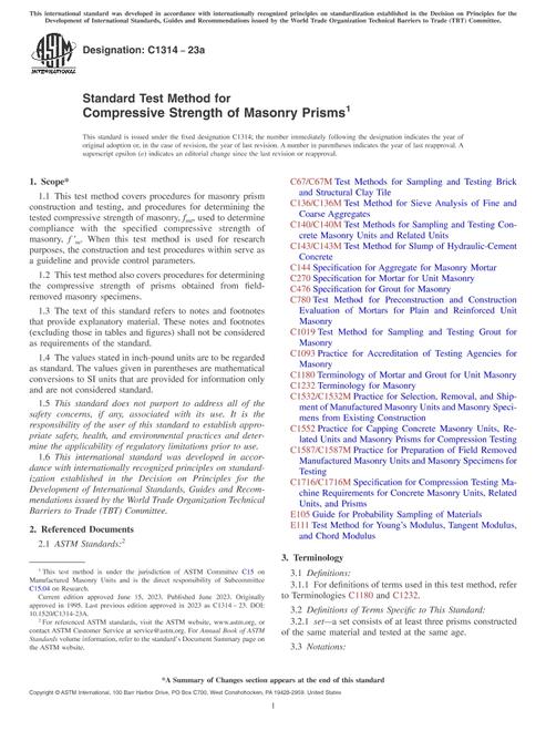 ASTM C1314-23a pdf