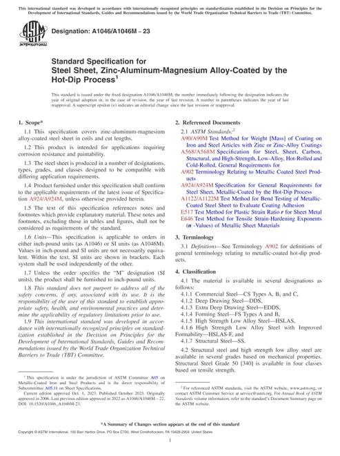 ASTM A1046/A1046M-23 pdf