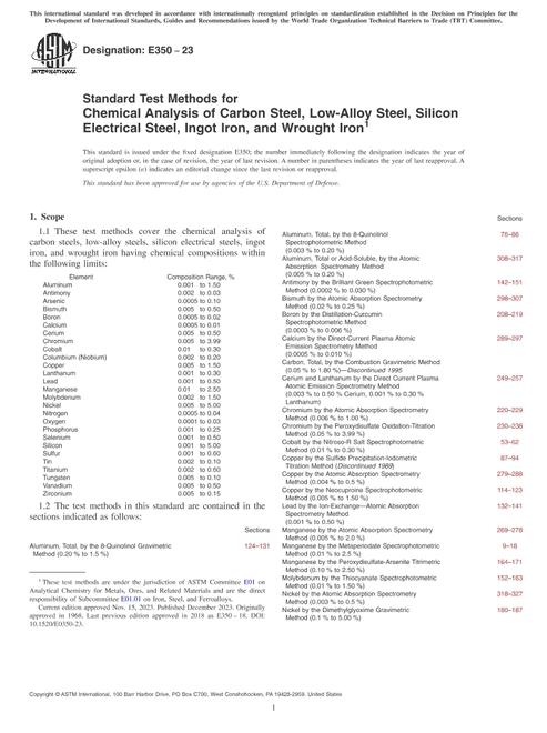 ASTM E350-23 pdf