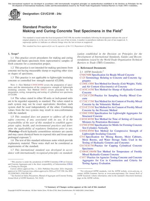 ASTM C31/C31M-24c pdf