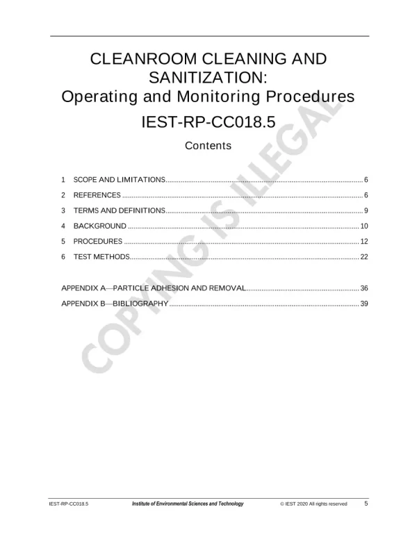 IEST RP-CC018.5 pdf