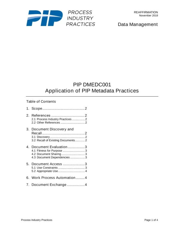 PIP DMEDC001 pdf