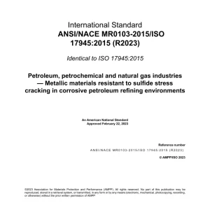 NACE MR0103/ISO 17945:2015 (R2023) pdf