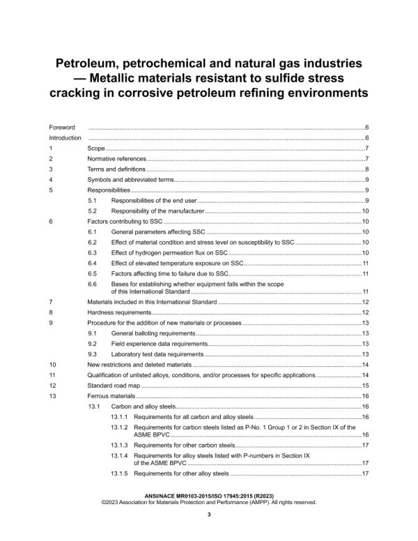 NACE MR0103/ISO 17945:2015 (R2023) pdf