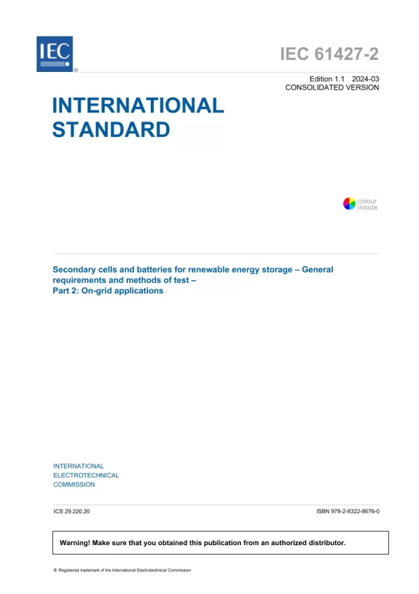 IEC 61427-2 Ed. 1.1 en:2024 pdf