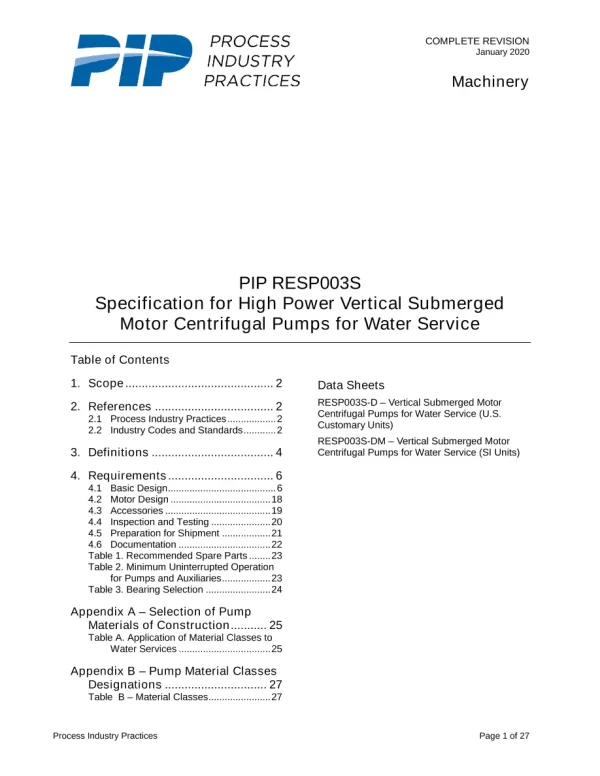 PIP RESP003S pdf