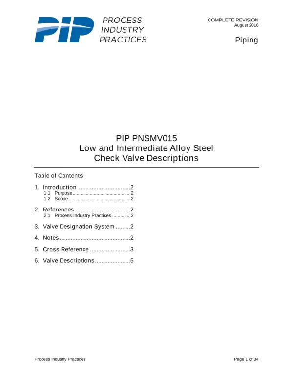 PIP PNSMV015 pdf