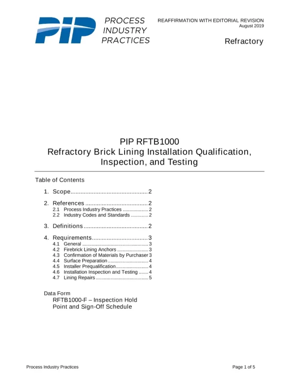 PIP RFTB1000 pdf