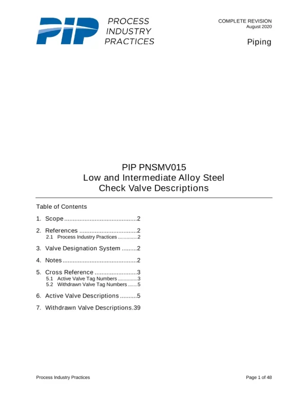 PIP PNSMV015 pdf