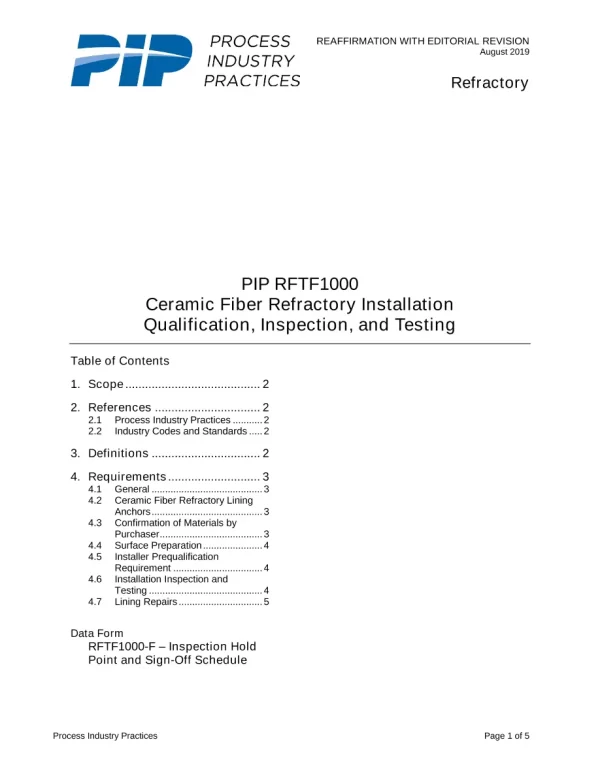 PIP RFTF1000 pdf