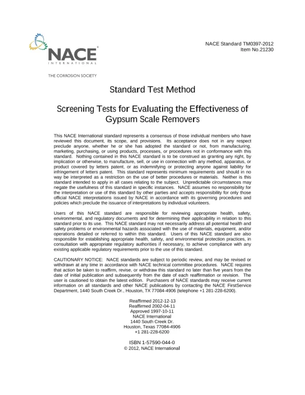 NACE TM0397-2012 pdf