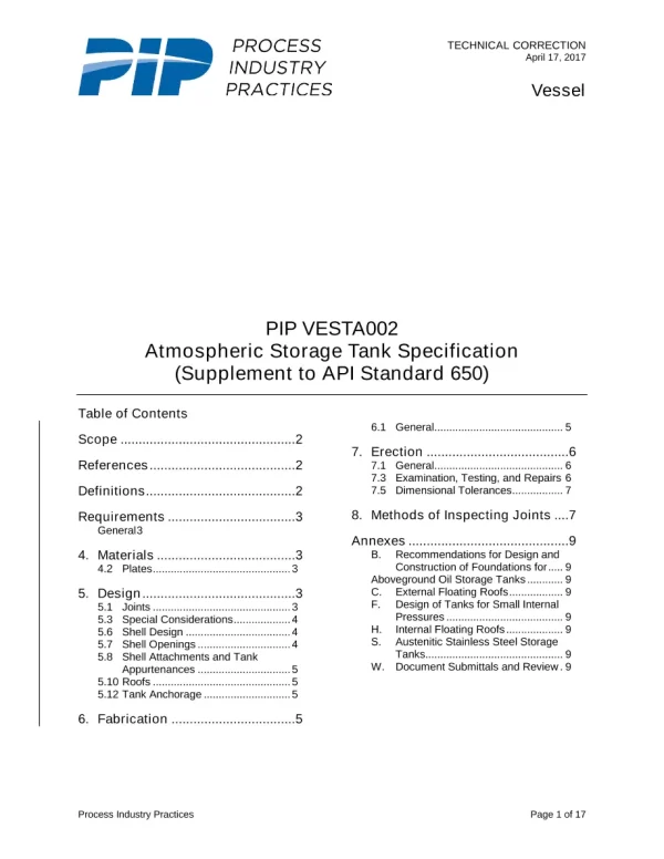 PIP VESTA002 pdf