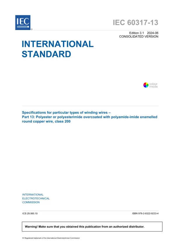 IEC 60317-13 Ed. 3.1 En:2024 pdf