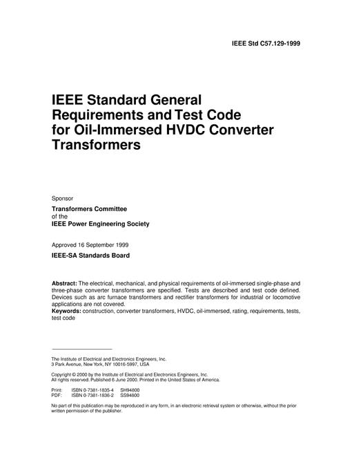 IEEE C57.129-1999 pdf