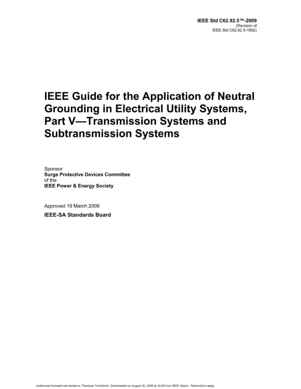 IEEE C62.92.5-2009 pdf