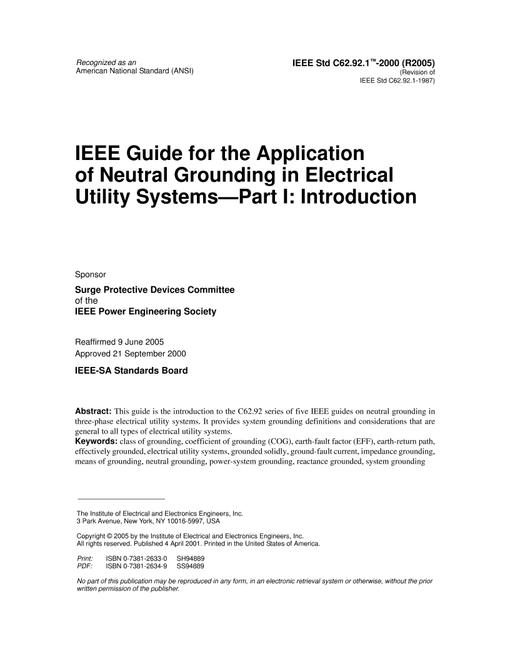 IEEE C62.92.1-2000 pdf