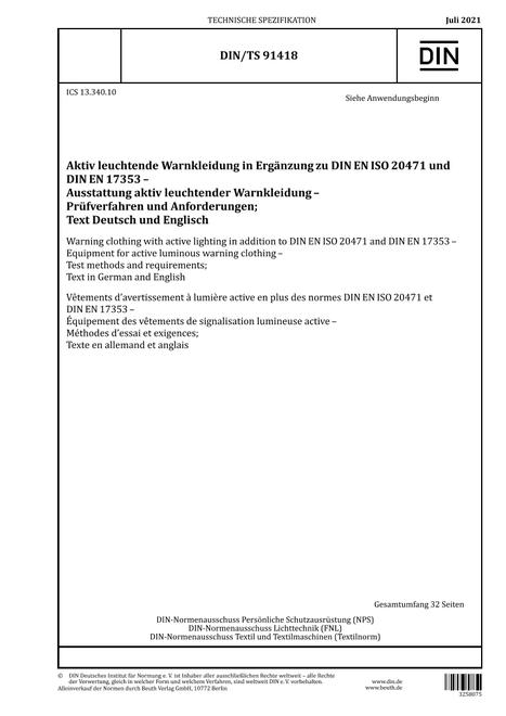 DIN /TS 91418:2021 pdf