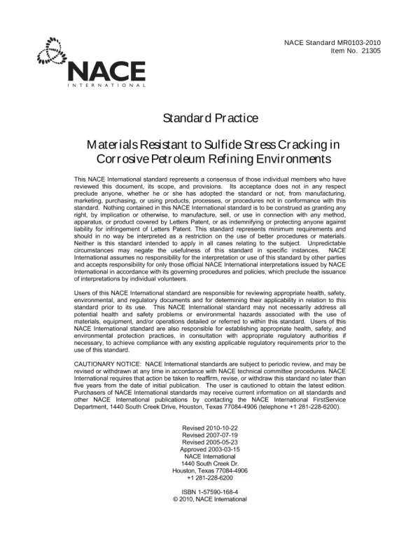 NACE MR0103-2010 pdf