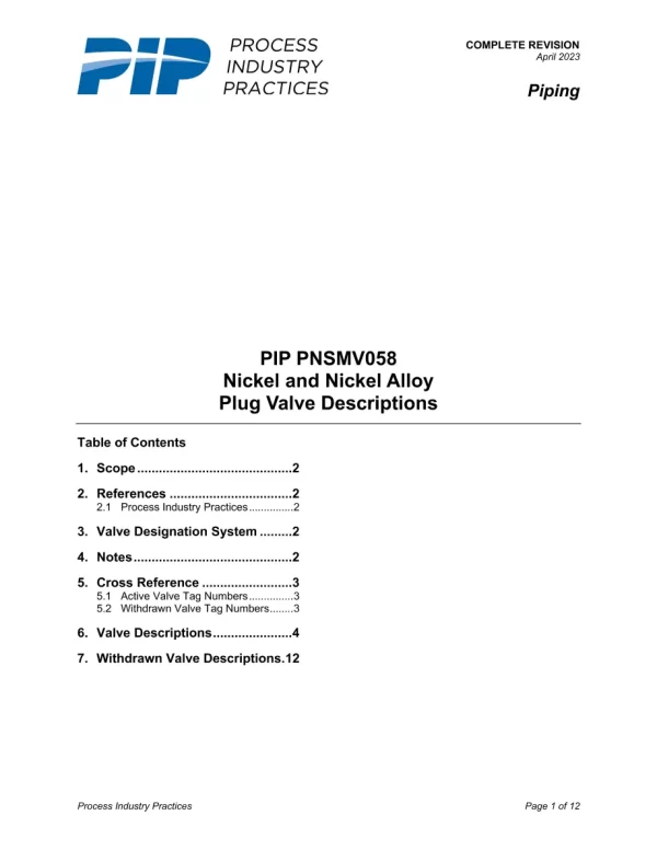 PIP PNSMV058 pdf