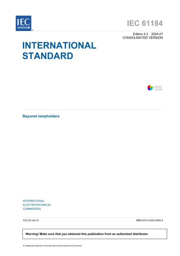 IEC 61184 Ed. 4.2 En:2024 pdf