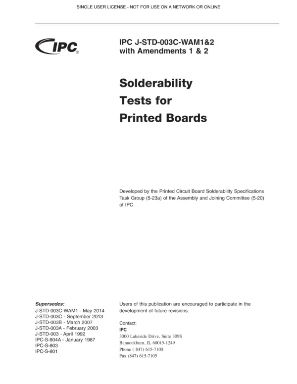 IPC J-STD-003C-WAM1&2 pdf