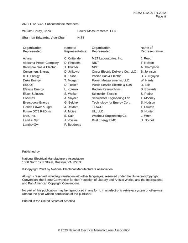 NEMA C12.29 TR-2022 pdf