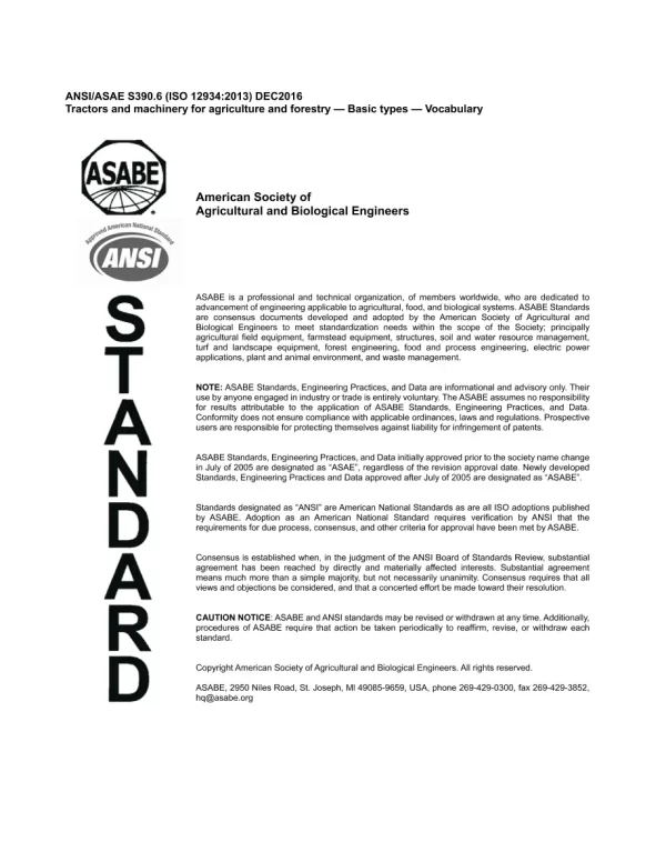 ASAE/ASABE S390.6 (ISO 12934:2013) pdf