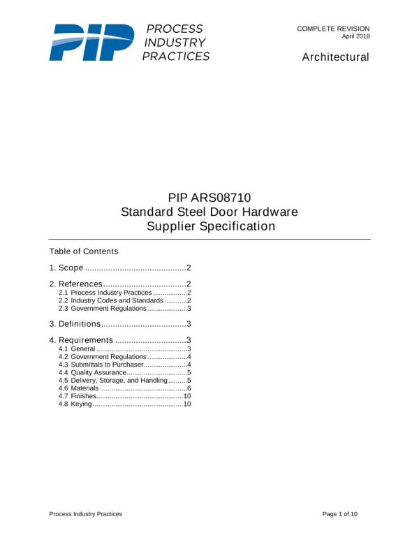 PIP ARS08710 pdf